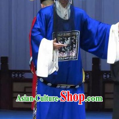 Tao Li Mei Chinese Ping Opera Official Costumes and Headwear Pingju Opera Laosheng Minister Apparels Clothing