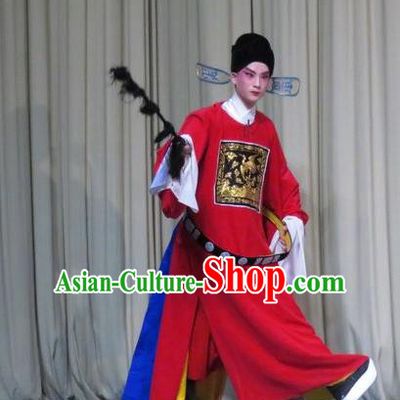 Tao Li Mei Chinese Ping Opera Number One Scholar Yan Wenmin Costumes and Hat Pingju Opera Xiaosheng Apparels Clothing