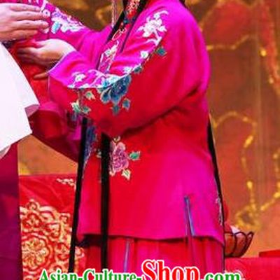 Chinese Ping Opera Young Female Apparels Costumes and Headpieces Selling Miaolang Traditional Pingju Opera Xiaodan Red Dress Garment
