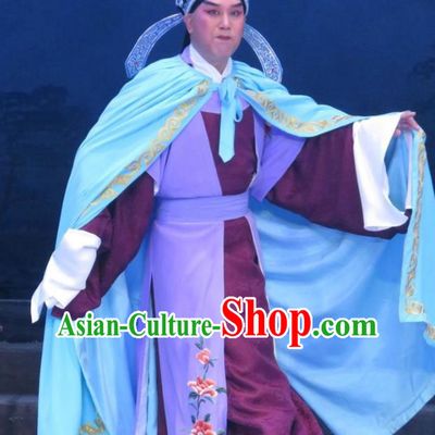 Pear Blossom Love Chinese Ping Opera Niche Costumes and Hat Pingju Opera Young Male Apparels Scholar Meng Taoyuan Clothing