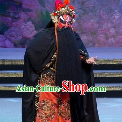 The Purple Robe Story Chinese Peking Opera Elderly Male Garment Costumes and Headwear Beijing Opera Laosheng Offcial Apparels Clothing