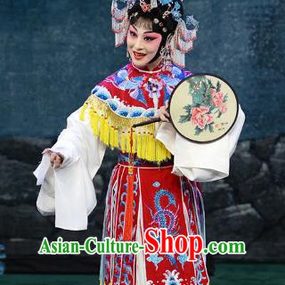 Chinese Beijing Opera Actress Apparels Costumes and Headdress Xie Yaohuan Traditional Peking Opera Young Female Dress Court Lady Garment