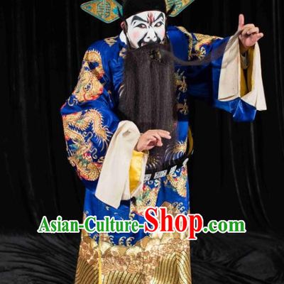 Xie Yaohuan Chinese Peking Opera Official Wu Sansi Garment Costumes and Headwear Beijing Opera Laosheng Apparels Elderly Male Clothing