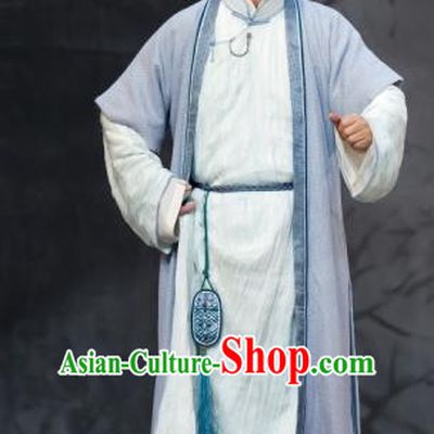 Jin LV Qu Chinese Peking Opera Young Male Garment Costumes and Headwear Beijing Opera Apparels Qing Dynasty Scholar Wu Zhaoqian Clothing