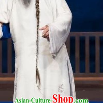 Jin Lv Qu Chinese Peking Opera Elderly Male Garment Costumes and Headwear Beijing Opera Laosheng Apparels Qing Dynasty Scholar Clothing