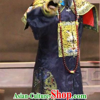 Jin Lv Qu Chinese Peking Opera Elderly Male Narang Mingzhu Garment Costumes and Headwear Beijing Opera Official Apparels Qing Dynasty Minister Clothing