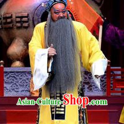 Palm Civet for Prince Chinese Ping Opera Emperor Elderly Male Costumes and Headwear Pingju Opera Old Man Zhenzong Apparels Clothing