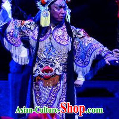 Palm Civet for Prince Chinese Ping Opera General Armor Costumes and Headwear Pingju Opera Apparels Martial Male Clothing
