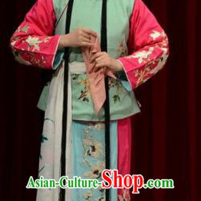 Chinese Ping Opera Xiaodan Apparels Costumes and Headpieces The Oil Vendor and His Pretty Bride Traditional Pingju Opera Maidservant Dress Garment