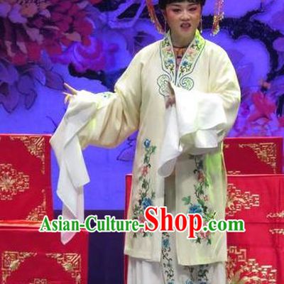 Chinese Ping Opera Huadan Zhang Saizhu Apparels Costumes and Headpieces Tell on Sargam Traditional Pingju Opera Young Female Yellow Dress Garment