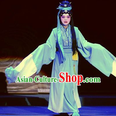 Chinese Ping Opera Noble Consort Li Apparels Costumes and Headpieces Da Song Zhong Yi Zhuan Traditional Pingju Opera Dress Distress Maiden Garment