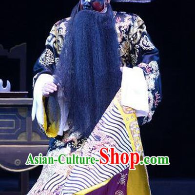Da Song Zhong Yi Zhuan Chinese Ping Opera Laosheng Garment Costumes and Headwear Pingju Opera Elderly Male Bao Zheng Apparels Clothing