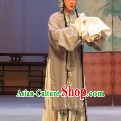 Chinese Ping Opera Distress Female Apparels Costumes and Headpieces Southeast Fly the Peacocks Traditional Pingju Opera Diva Liu Lanzhi Dress Garment