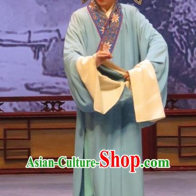 Southeast Fly the Peacocks Chinese Ping Opera Scholar Jiao Zhongqing Garment Costumes and Headwear Pingju Opera Xiaosheng Young Man Apparels Clothing
