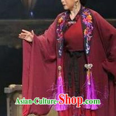 Chinese Ping Opera Dame Apparels Costumes and Headpieces Traditional Pingju Opera The Butterfly Lovers Elderly Female Dress Garment