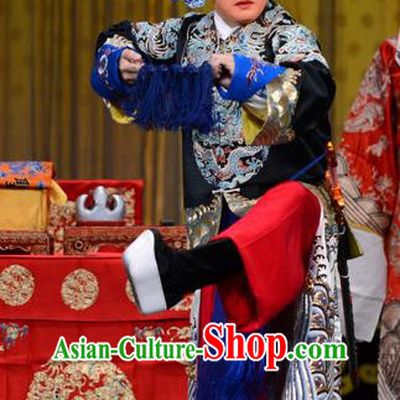 Chained Traps Chinese Peking Opera Young Man Garment Costumes and Headwear Beijing Opera Takefu Huang Tianba Apparels Martial Male Clothing