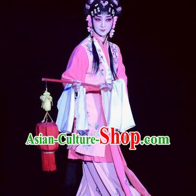 Chinese Beijing Opera Xiaodan Apparels Tian Dao Xing Costumes and Headdress Traditional Peking Opera Maidservant Li Ruilian Dress Servant Girl Garment