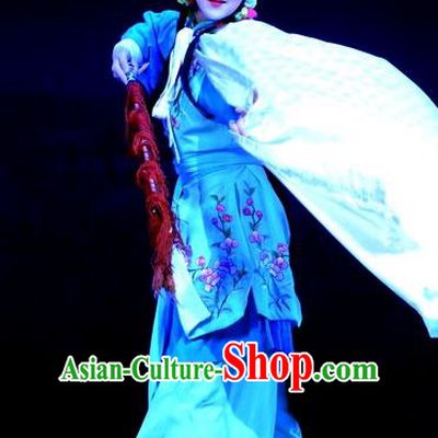 Chinese Beijing Opera Xiaodan Servant Girl Apparels Tian Dao Xing Costumes and Headdress Traditional Peking Opera Li Ruilian Dress Maidservant Garment