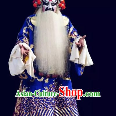 Jiu Jiang Kou Chinese Peking Opera Laosheng Garment Costumes and Headwear Beijing Opera General Zhang Dingbian Apparels Elderly Male Clothing