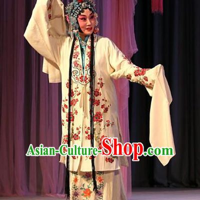 Chinese Beijing Opera Young Female Apparels Ba Zhen Tang Costumes and Headpieces Traditional Peking Opera Dress Hua Tan Garment