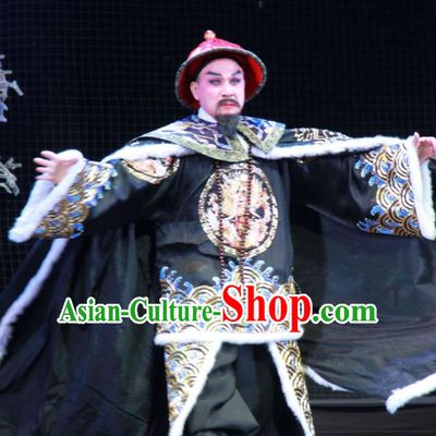 Yue Zhao Sai Bei Chinese Peking Opera Minister Garment Costumes and Headwear Beijing Opera Official Apparels Clothing