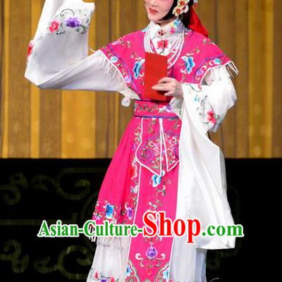 Chinese Beijing Opera Young Lady Apparels Hongniang Costumes and Headpieces Traditional Peking Opera Diva Dress Hua Tan Garment