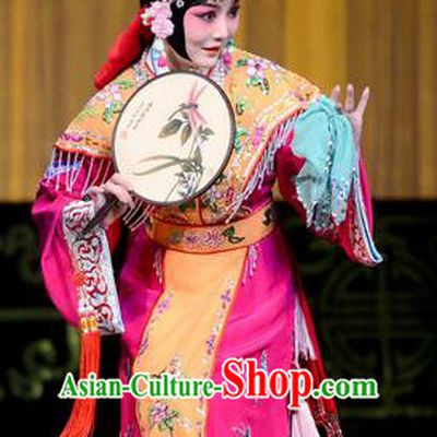 Chinese Beijing Opera Noble Lady Apparels Hongniang Costumes and Headpieces Traditional Peking Opera Hua Tan Cui Yingying Dress Young Female Garment