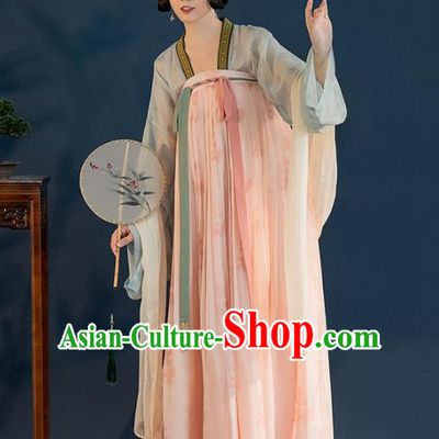 Chinese Ancient Young Lady Hanfu Dress Traditional Garment Tang Dynasty Royal Princess Apparels Historical Costumes for Women
