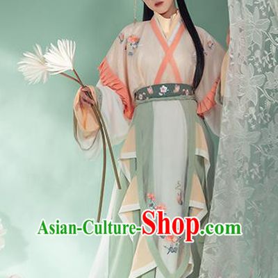 Chinese Ancient Royal Princess Hanfu Dress Traditional Garment Apparels Jin Dynasty Court Lady Historical Costumes for Women
