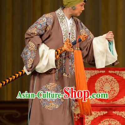 Chinese Beijing Opera Elderly Woman Apparels Zhan Jing Tang Costumes and Headpieces Traditional Peking Opera Dame Dress Garment