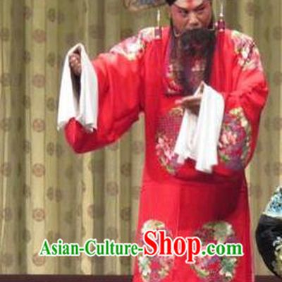 Qin Xianglian Chinese Ping Opera Official Chen Shimei Garment Costumes and Headwear Pingju Opera Elderly Male Apparels Clothing