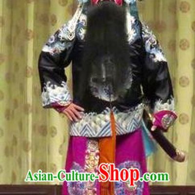 Qin Xianglian Chinese Ping Opera Swordsman Garment Costumes and Headwear Pingju Opera Martial Male Apparels Bodyguard Clothing