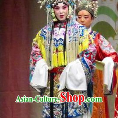 Chinese Ping Opera Qin Xianglian Princess Apparels Costumes and Headdress Traditional Pingju Opera Hua Tan Dress Diva Garment