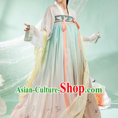 Chinese Ancient Royal Princess Hanfu Dress Garment Apparels Traditional Tang Dynasty Court Lady Historical Costumes for Women