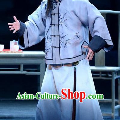 Imperial Envoy Chinese Peking Opera Laosheng Lin Zexu Garment Costumes and Headwear Beijing Opera Elderly Male Apparels Qing Dynasty Clothing