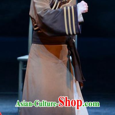 Imperial Envoy Chinese Peking Opera Scholar Garment Costumes and Headwear Beijing Opera Qing Dynasty Elderly Male Apparels Clothing