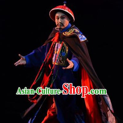 Jing Hai Hun Chinese Peking Opera Minister Garment Costumes and Headwear Beijing Opera Qing Dynasty Magistrate Xu Zhijin Apparels Clothing
