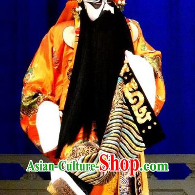 Xiang Yu Chinese Peking Opera Monarch Garment Costumes and Headwear Beijing Opera Laosheng Apparels Chu King Clothing