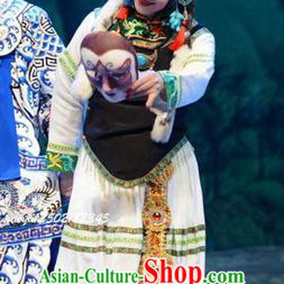 Chinese Beijing Opera Young Girl Apparels Zhao Tuo Costumes and Headpieces Traditional Peking Opera Diva White Dress Actress Garment