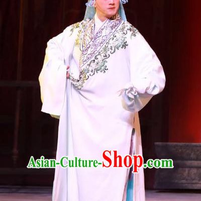 Seven Heros Five Gallants Chinese Peking Opera Swordsman Bai Yutang Garment Costumes and Headwear Beijing Opera Young Male Apparels Knight Clothing