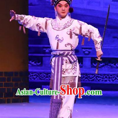 Seven Heros Five Gallants Chinese Peking Opera Young Male Garment Costumes and Headwear Beijing Opera Knight Apparels Swordsman Bai Yutang Clothing