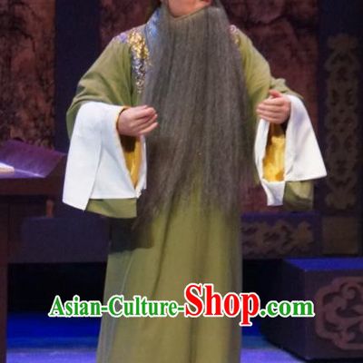 Seven Heros Five Gallants Chinese Peking Opera Laosheng Garment Costumes and Headwear Beijing Opera Landlord Apparels Elderly Male Clothing