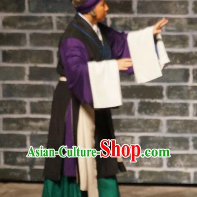 Chinese Beijing Opera Dame Apparels Seven Heros Five Gallants Costumes and Headpieces Traditional Peking Opera Laodan Dress Elderly Female Garment