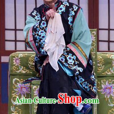 Chinese Beijing Opera Old Woman Apparels Liu Lanzhi Costumes and Headpieces Traditional Peking Opera Pantaloon Dress Dame Garment