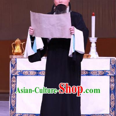 Hong Mu Ma Chou Chinese Peking Opera Elderly Male Garment Costumes and Headwear Beijing Opera Laosheng Hong Chengchou Apparels Clothing