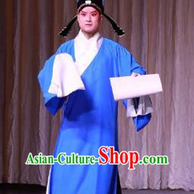 Hong Mu Ma Chou Chinese Peking Opera Young Male Garment Costumes and Headwear Beijing Opera Xiaosheng Scholar Apparels Clothing