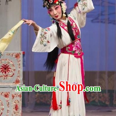 Chinese Beijing Opera Diva Apparels Xun Guanniang Costumes and Headpieces Traditional Peking Opera Hua Tan Dress Young Lady Garment