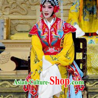 Chinese Beijing Opera Queen Apparels Empress With Great Feet Costumes and Headpieces Traditional Peking Opera Actress Ma Xiuying Dress Hua Tan Garment
