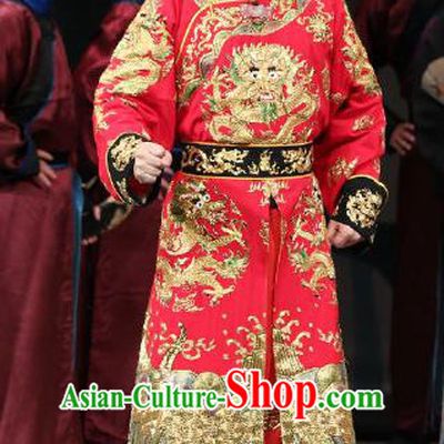 Inspector And Prince Chinese Peking Opera Royal Highness Garment Costumes and Headwear Beijing Opera Apparels Infante Red Clothing