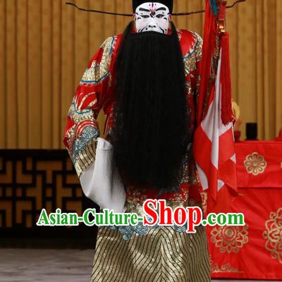 Zhan Wan Cheng Chinese Peking Opera Laosheng Cao Cao Garment Costumes and Headwear Beijing Opera Chancellor Apparels Elderly Male Clothing